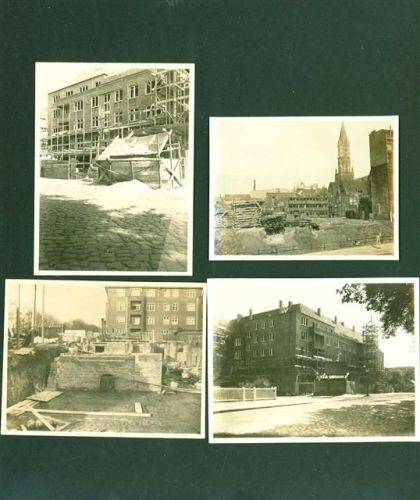 4 Fotos Bauarbeiten Rückseite Klebspuren Ort unbekannt 1929 FOTO KEINE AK