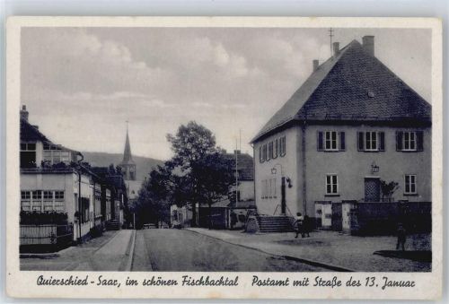 Fischbach Postamt mit Strasse des 13. Januar