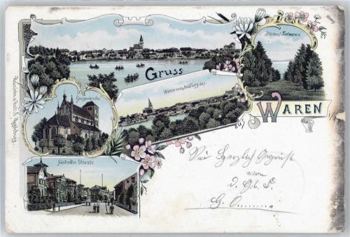 Waren Blick vom Mühlberg, Güstrower Straße, Georgenkirche
