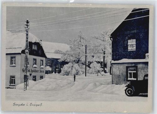 Sayda Gasthaus zum goldenen Stern , Winterlandschaft