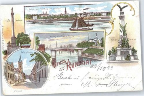 Ruhrort Finke Denkmal, Fabrikstraße, Kaiser-Hafen, Kaiser Wilhelm Denkmal