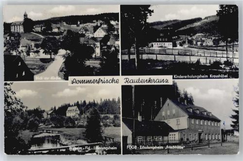 Rautenkranz Blick zur Kirche, Kindererholungsheim Kraushübel, Erholungsheim Frischhütte, Wilhelm-Firl-Erholungsheim
