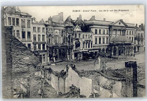 Namur Namen - Grand Place zerstört
