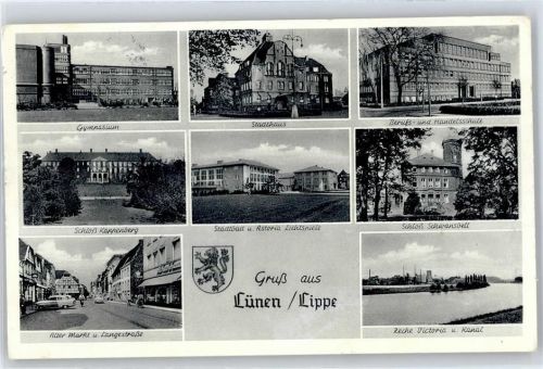 Lünen Gymnasium, Stadthaus, Berufsschule, Schloss, Stadtbad, Alter Markt, Langestraße, Zeche Victoria
