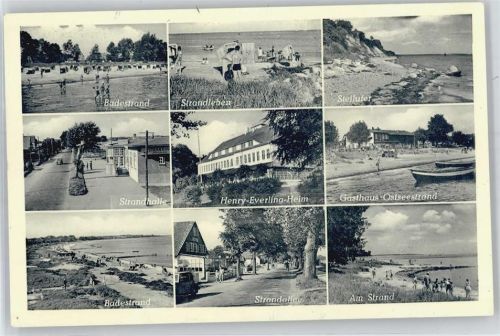 23629 W2401 Haffkrug - Badestrand, Steilufer, Strandhalle, Strandallee, Gasthaus Ostseestrand, Henry-Eveling-Heim