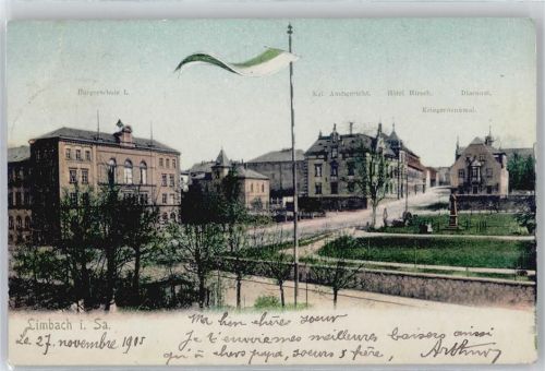 Limbach-Oberfrohna Bürgerschule, Amtsgericht, Kriegerdenkmal