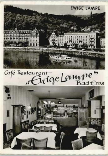 Bad Ems 1962 Restaurant Ewige Lampe Innenansicht