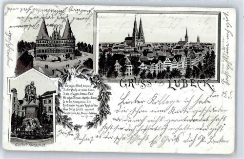Lübeck Holstentor, Geibel-Denkmal