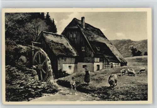 Schafherde - Wassermühle 1943 AK
