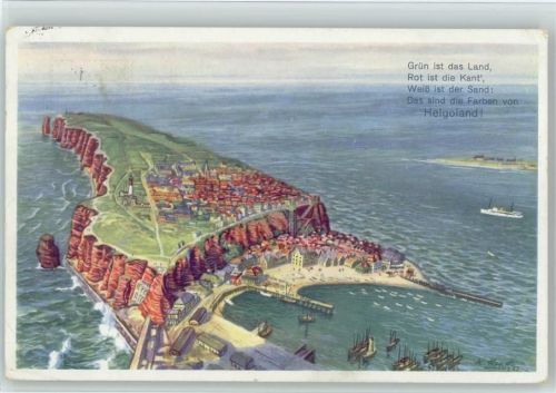 Helgoland 1930 Bordstempel Dampfer Kaiser sign