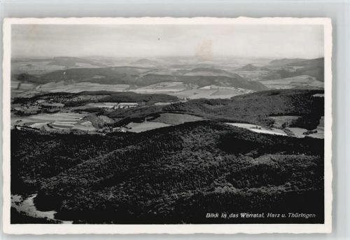 Bilstein 1958 Blick vom Bilstein in das Werratal Foto AK Natur
