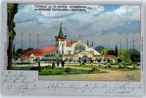 Regensburg Festhalle der 51. General-Versammlung der Katholiken Deutschlands 1904