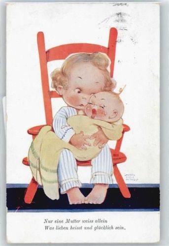 No.2539 , Mädchen mit Baby Attwell, M. L.