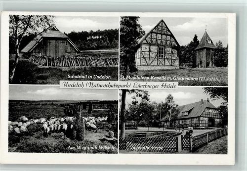 Undeloh Schafstall St. Magdalena-Kapella mit Glockenturm Weg nach Wilsede Jugendherberge