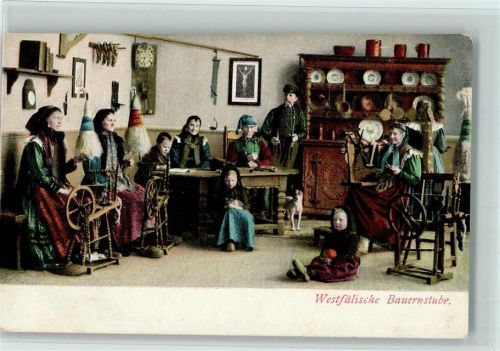Westfälische Bauernstube - Bäuerliches Leben 1905 AK