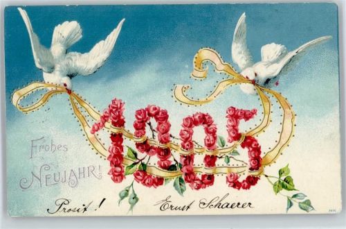 1905 , Tauben , Prägedruck