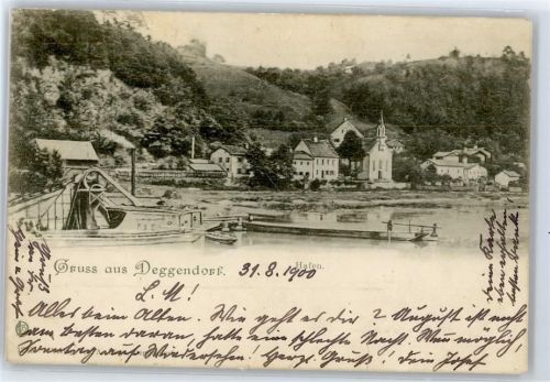 Deggendorf Teilansicht, Flussufer