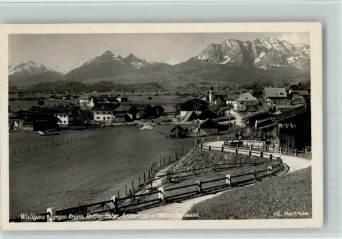 Wallgau gegen Krünn Reitherspitze Arnspitzen und Wettersteinwand Foto H. Huber
