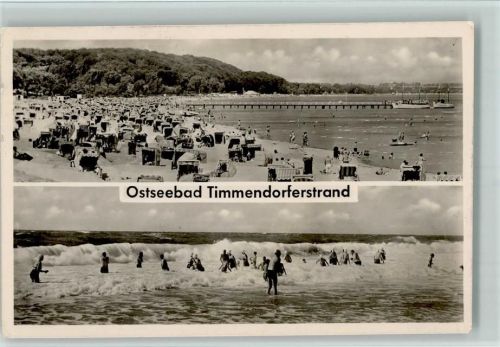 Timmendorfer Strand Strand Strandkörbe Landungssteg Brandung 2-Bildaufnahme