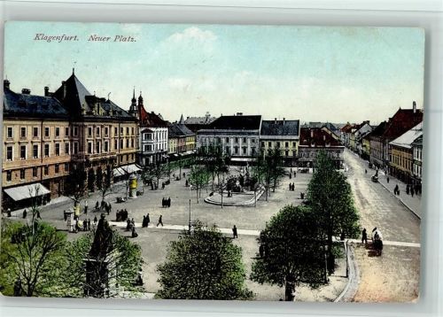 Klagenfurt 1910 Neuer Platz Litfaßsäule
