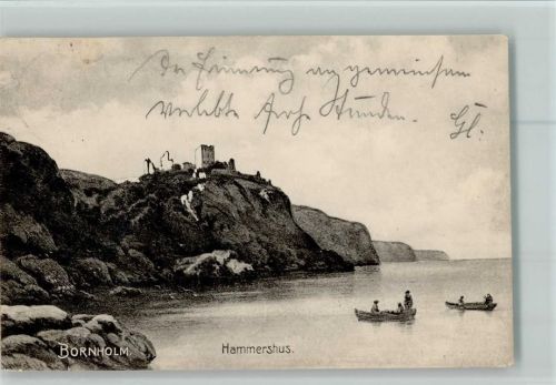 Bornholm 1907 Hammershus Ruine Ruderboote