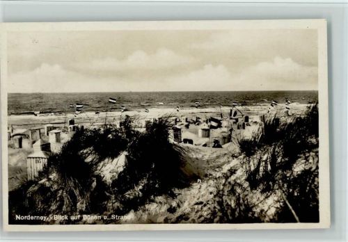 Norderney Blick auf Dünen und Strand Strandkörbe