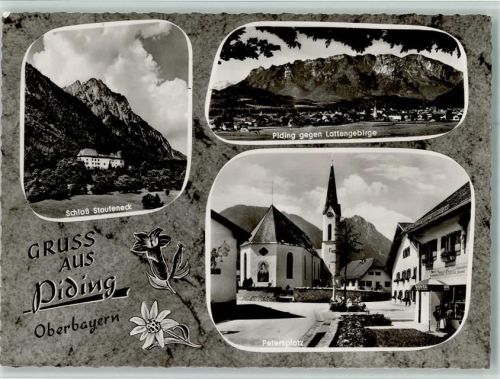 Piding Schloß Staueneck Piding gegen Lattengebirge Petersplatz