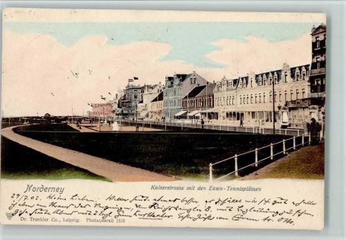 Norderney 1902 Kaiserstrasse mit den Lawn-Tennisplätzen