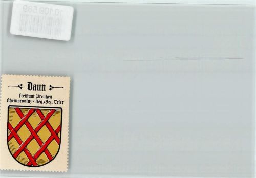 Daun Vignette Wappen rotes Raster auf goldenem Hintergrund