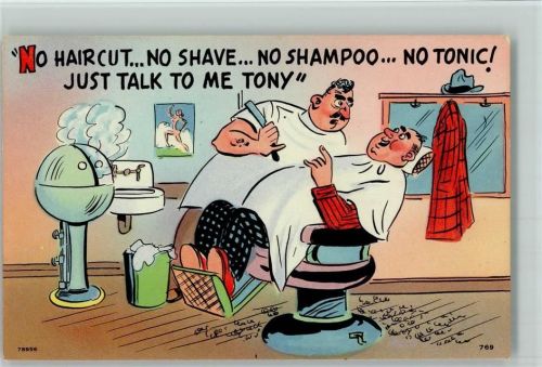 Humor - Der Barbier beim Rasieren - Comic