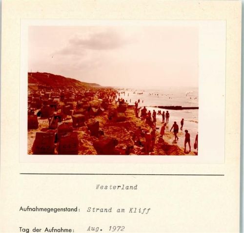 Westerland Strand am Kliff Foto montiert auf Karton