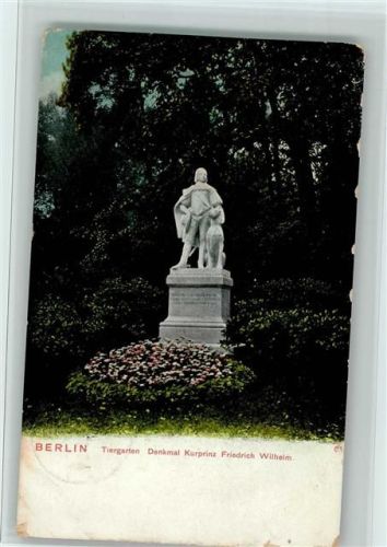 Tiergarten 1906 Denkmal Kurprinz Friedrich Wilhelm