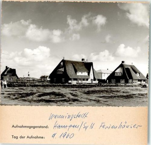 Wenningstedt Ferienhäuser Foto montiert auf Karton