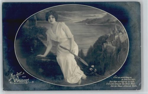 Bremerhaven An der Weser Spruch Frau mit Laute