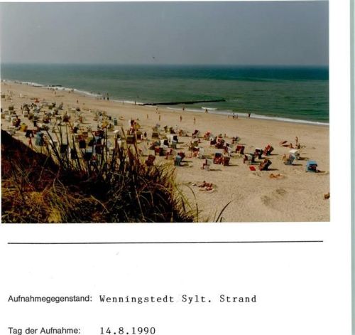 Wenningstedt Strand Foto montiert auf Karton
