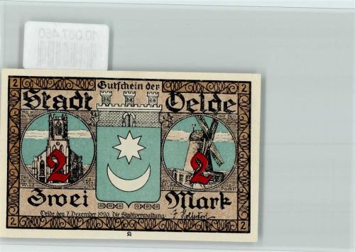 Oelde Notgeldschein Wappen Windmühle Pfingstkranz Kinder Reigentanz