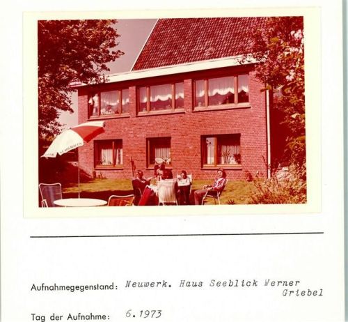 Hamburg-Insel Neuwerk Foto montiert auf Karton Haus Seeblick