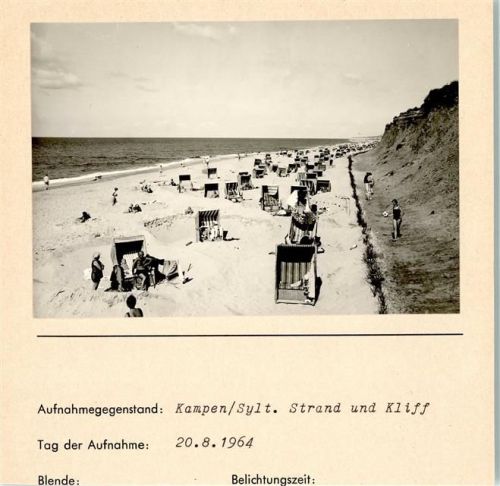 Kampen Strand und Kliff Foto montiert auf Karton