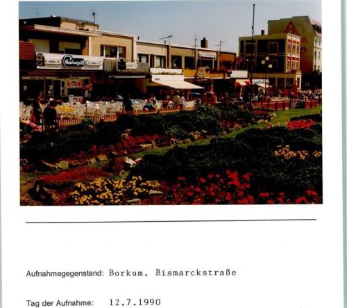 Borkum Bismarckstraße Foto montiert auf Karton