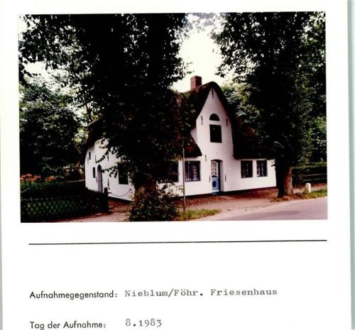 Nieblum Friesenhaus Foto montiert auf Karton