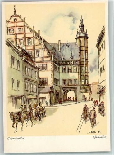 Schweinfurt Rathaus sign. Müller Gera
