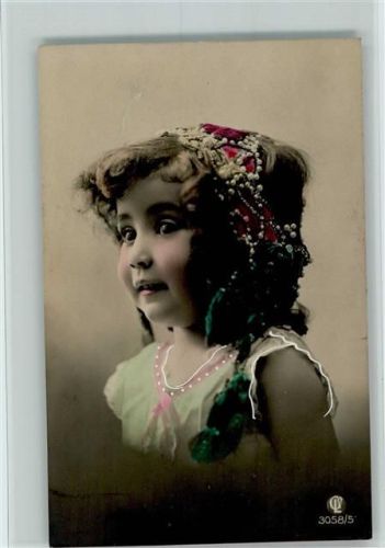 1910 Serie 3058-5 , Mädchen mit Haarschmuck - handcoloriert, gute Erhaltung AK