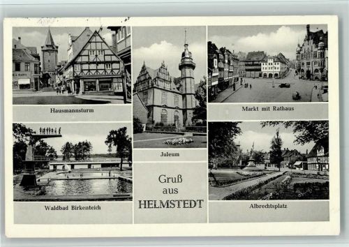 Helmstedt Hausmannsturm Waldbad Birkenteich Juleum Markt mit Rathaus Albrechtsplatz