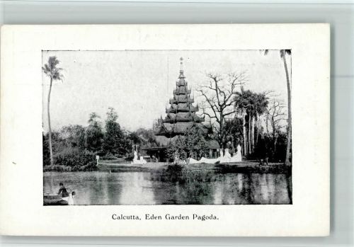 Calcutta 1930 Eden Garden Pagoda AK good condition
