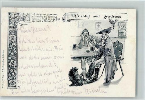 1898 Uffrichtig und gradaus so ischt der Schwob - Karte 1