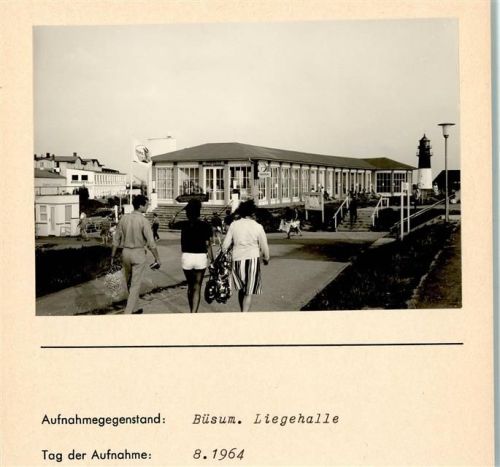 25761 W2242 Büsum FOTO KEINE AK Liegehalle Foto montiert auf Karton