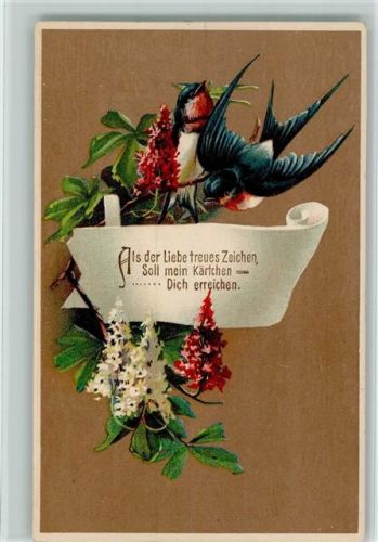 1911 Spruch - Poesie - Als der Liebe treus Zeichen, soll mein Kärtchen Dich erreichen AK