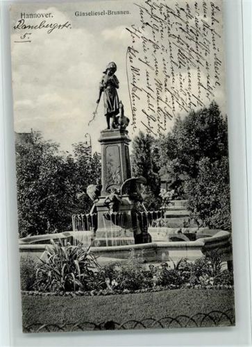 Hannover 1910 Gänseliesel-Brunnen