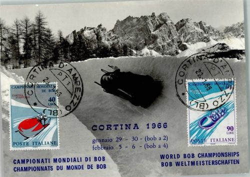 Cortina d'Ampezzo Bob Weltmeisterschaft 1966 - Briefmarkenabbildungen