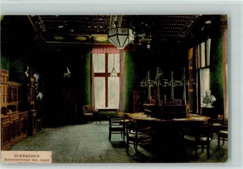 W6200 Wiesbaden Neues Kurhaus Innenaufnahme Schreibzimmer Sanatorium 1912